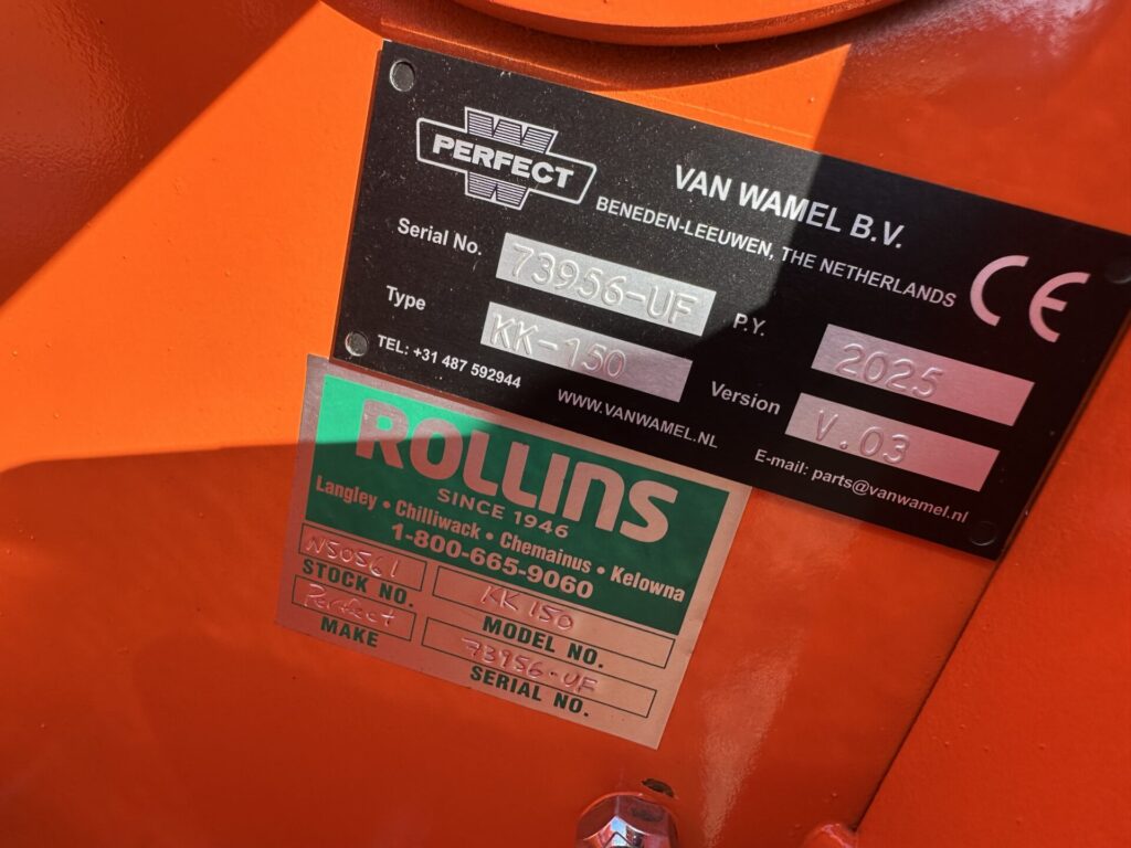 Perfect KK-150 Serial Number Tag