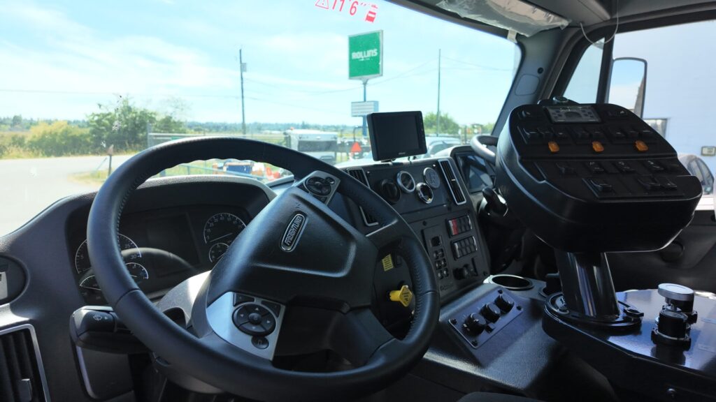 Inside Cab of Bucher Sweeper