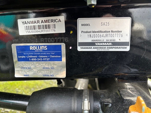 Stock Tag for Yanmar Tractor N33842